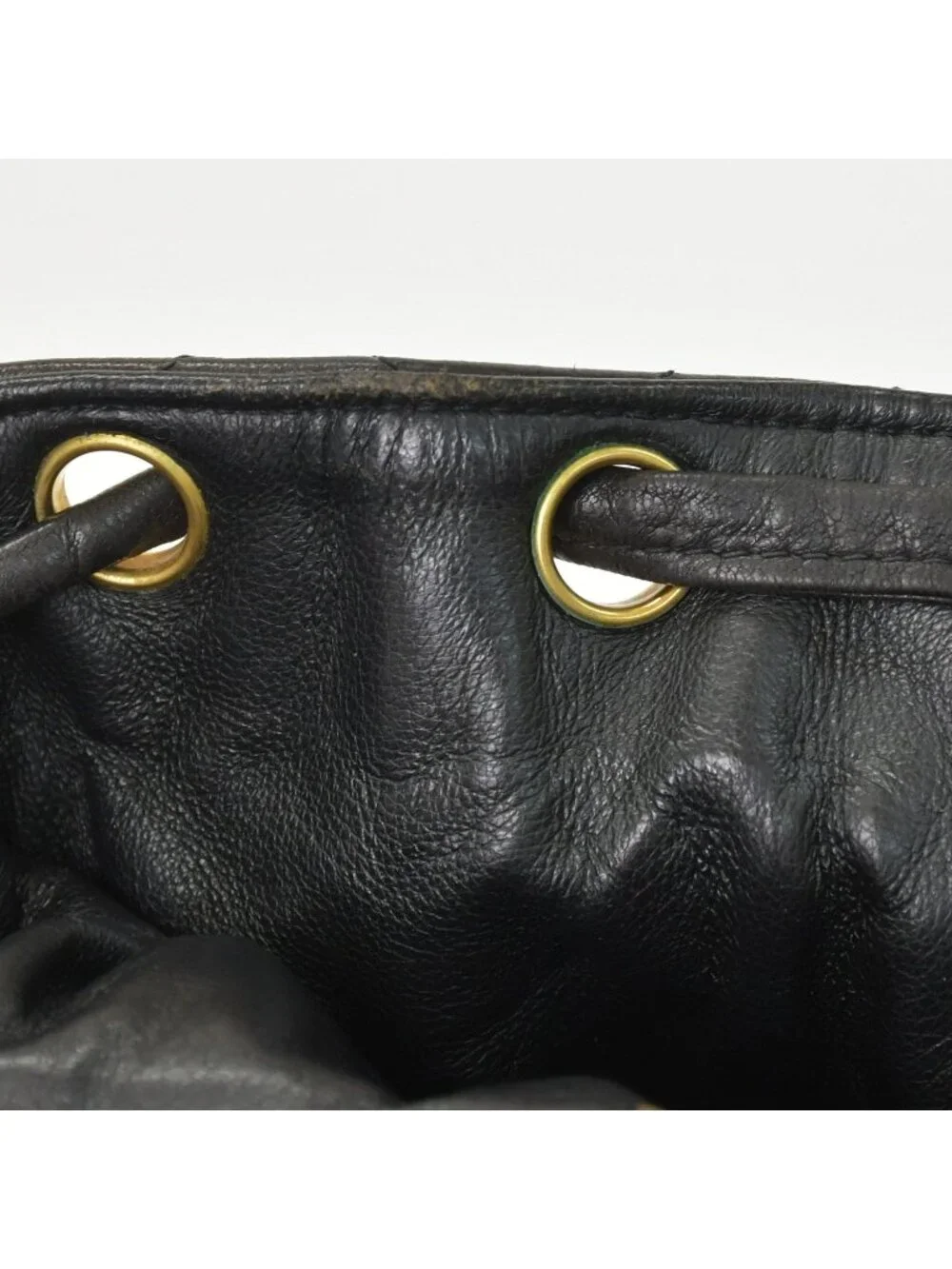 Chanel Quilted Backpack Lambskin CC Logo Black Vintage Gold